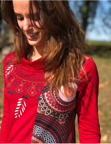 97% cotton 3% elastane tee shirt with bamako print